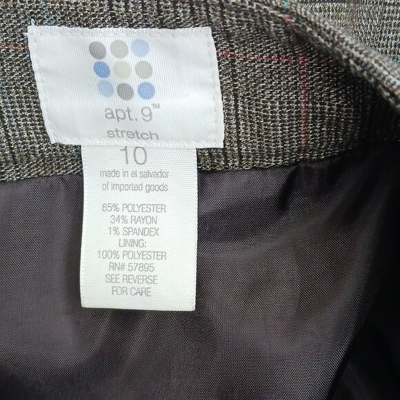 Apt. 9 Skirt Womens Size 10 Brown Plaid Pleated A Line Classic Knee Length - Picture 5 of 6